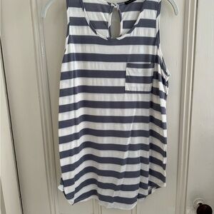 Papermoon Gray and White Striped Tank Top